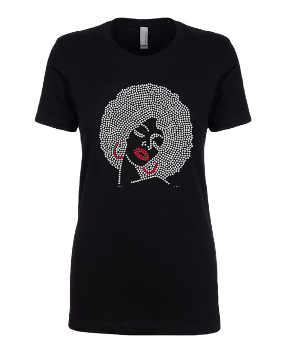 Woman - Afro w/Earrings & Lipstick